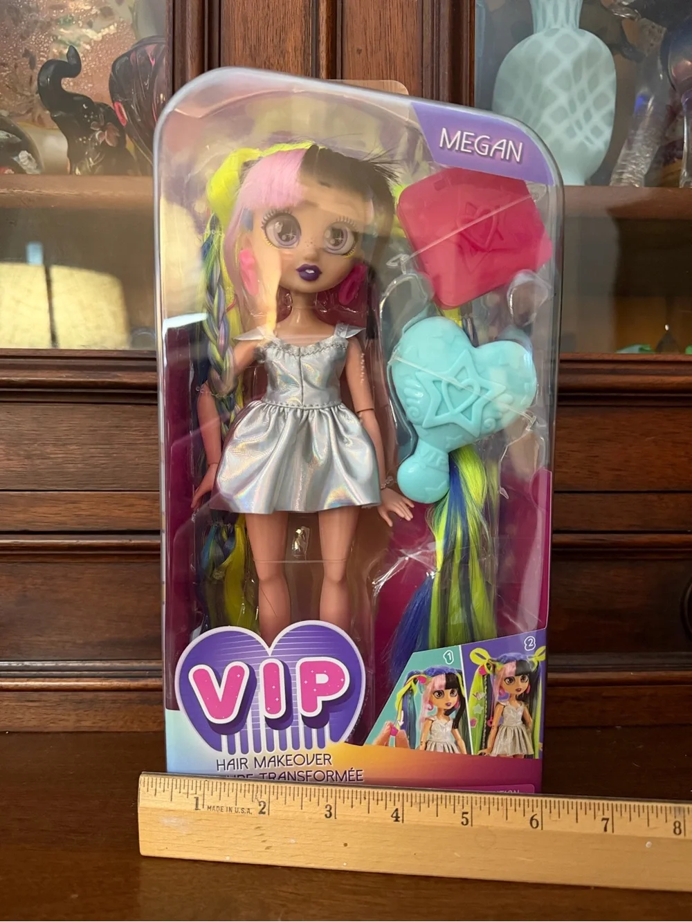 VIP Megan Doll with Holographic Dress and Rainbow Hair